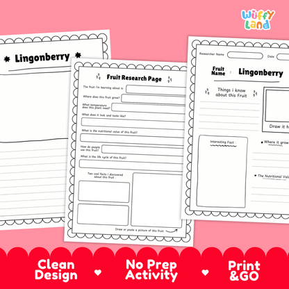 Lingonberry Fruit Research Project Science Worksheet Fact Sheet Activity