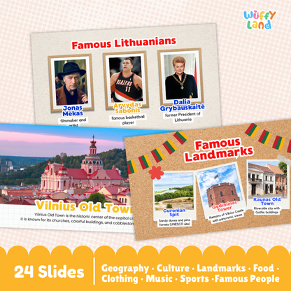 Lithuania Country Study Kid Friendly Geography & Culture PDF Slides