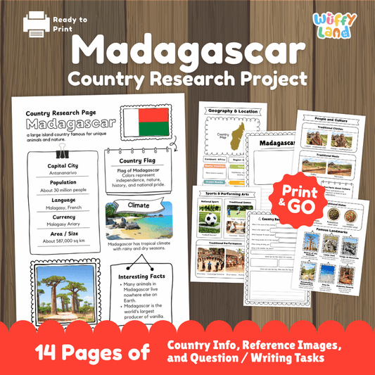 Madagascar Country Research Project | Geography Worksheets and Writing Tasks