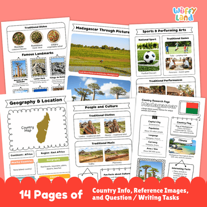 Madagascar Country Research Project | Geography Worksheets and Writing Tasks