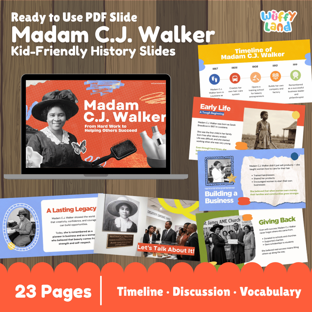 Promotional graphic for a digital product: 'Madam C.J.