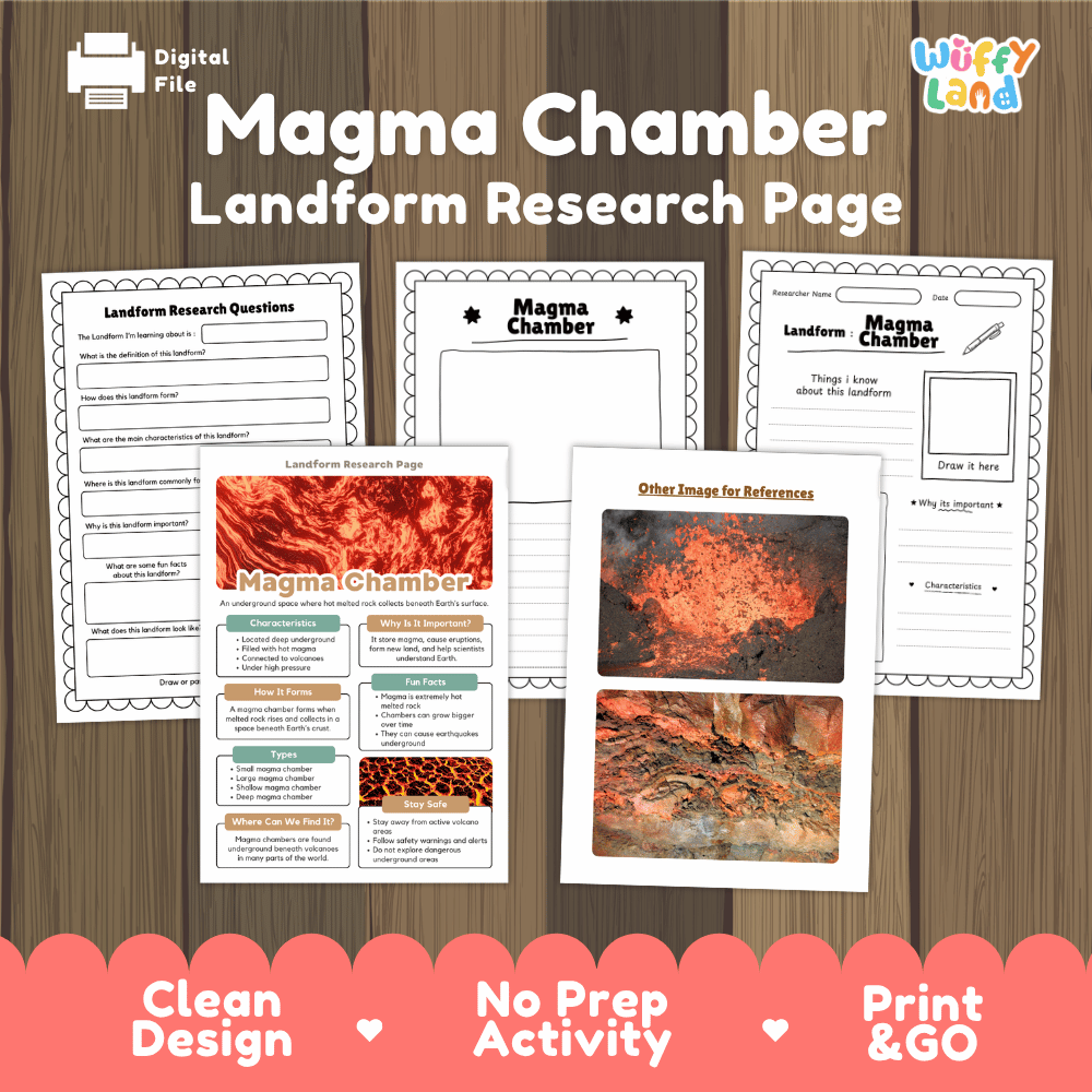 Magma Chamber Landform Research Page Worksheets Geology Science Activity