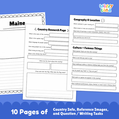 Maine State Research Project Worksheets and Activity Pages