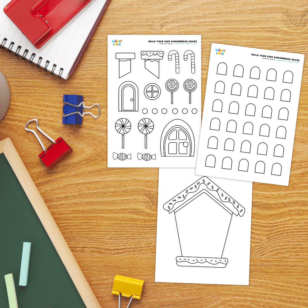 Make Your Own Gingerbread House Coloring Craft Printable Activity Worksheets
