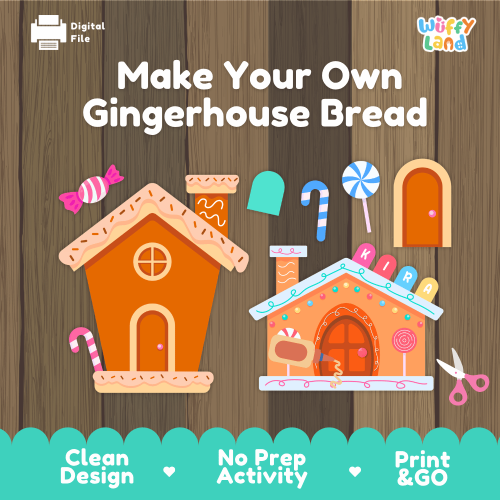 Make Your Own Gingerbread House Craft Printable Activity Worksheets