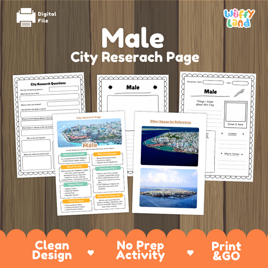 Male City Research Worksheets and Fact Sheet