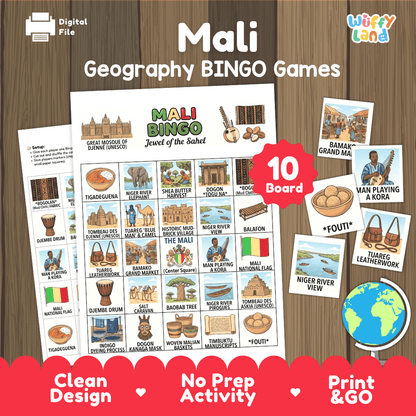 Mali Geography Bingo Games Printable Activity