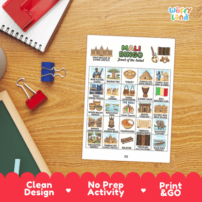 Mali Geography Bingo Games Printable Activity