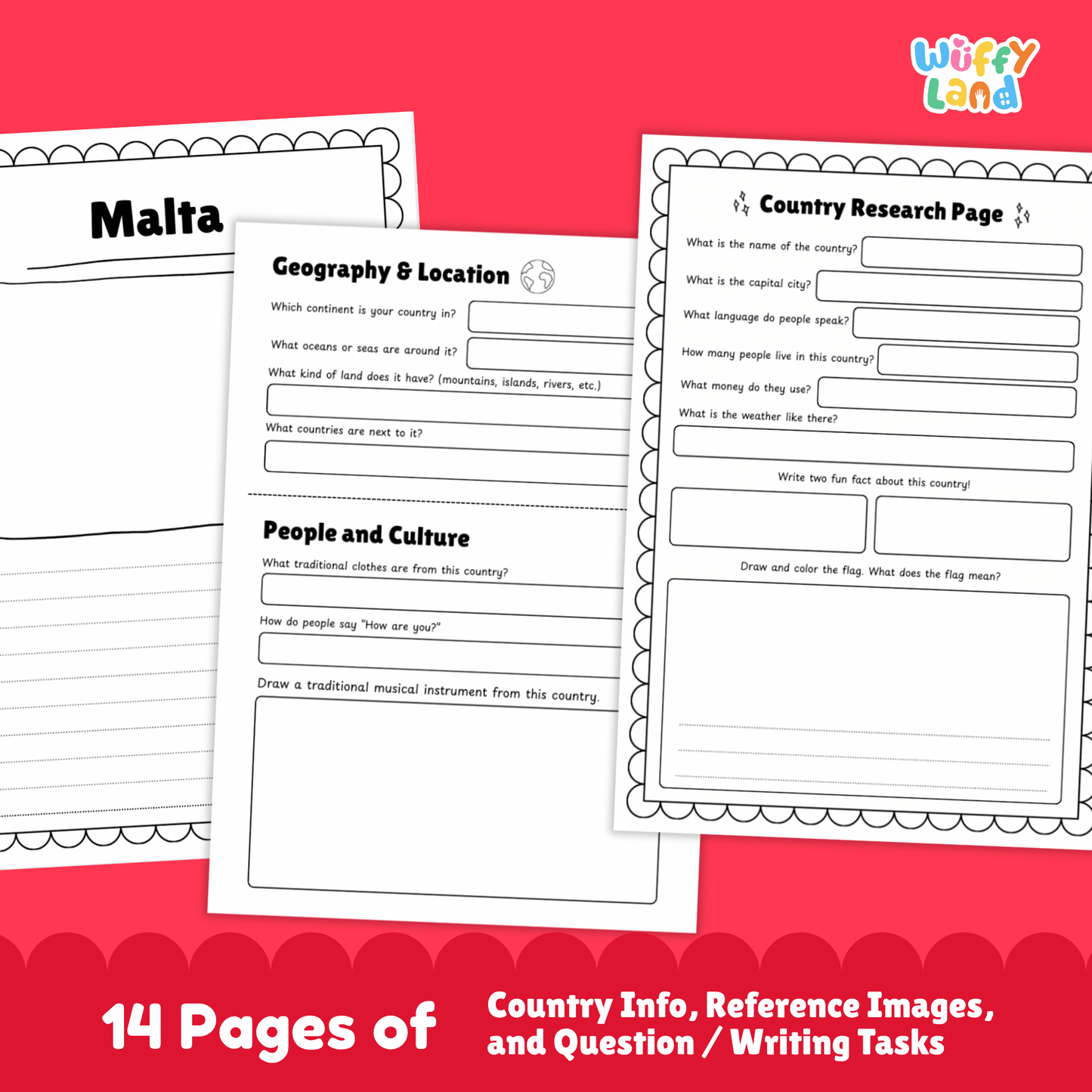 MALTA Country Study | Geography Research Project & Printable Worksheets