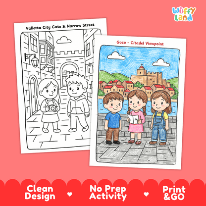 Malta Geography Coloring Pages Worksheets