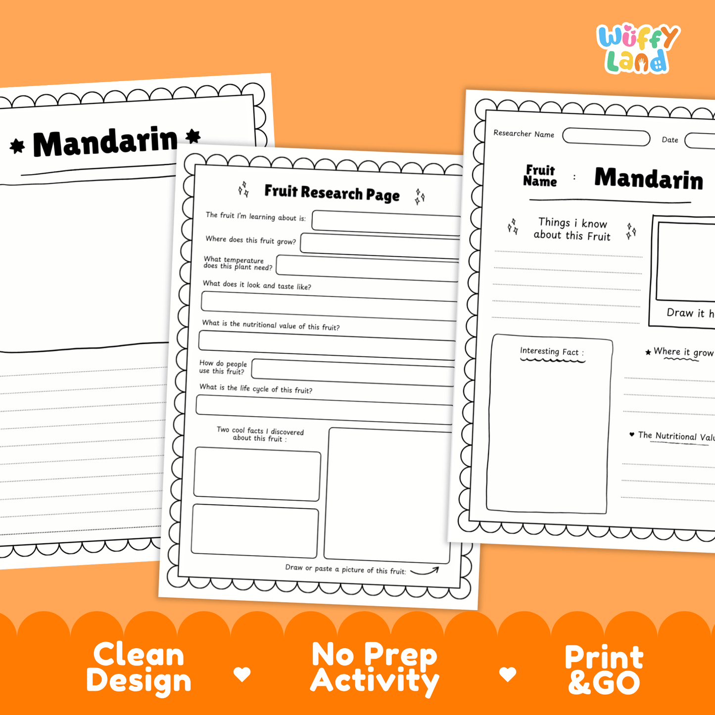 Mandarin Fruit Research Activity Worksheet Science Healthy Eating Lunar New Year
