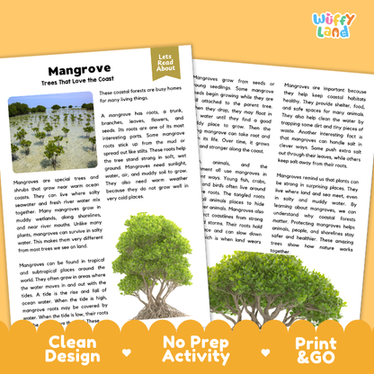 Mangrove Plant Reading Passages and Comprehension Questions Worksheets