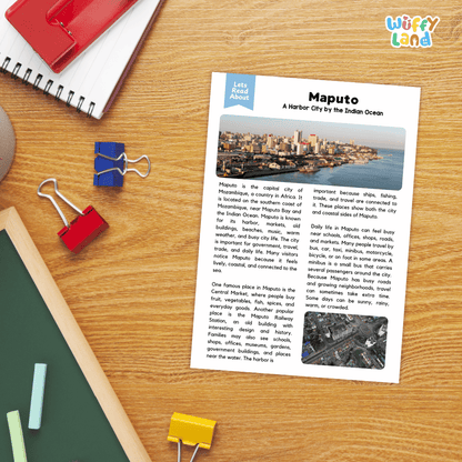 Maputo Landmark Reading Passages and Comprehension Worksheets