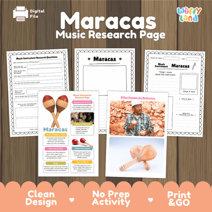 Maracas Music Research Page Worksheets and Fact Sheet