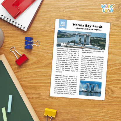 Marina Bay Sands Landmark Reading Passages and Comprehension Worksheets