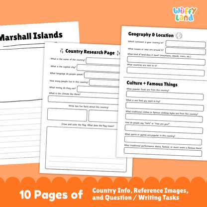 Marshall Islands Country Research Project Worksheets and Activity Pages