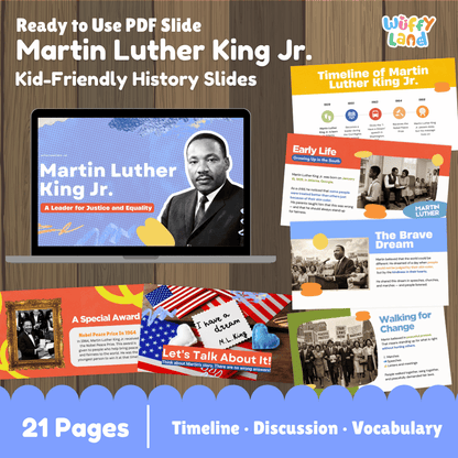 Martin Luther King Jr. Kid-Friendly History Presentation PDF Slides