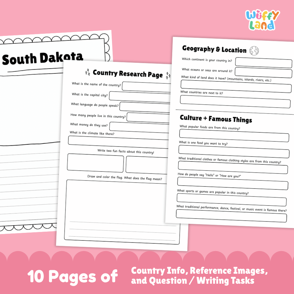 Massachusetts Country Research Project Worksheets and Activity Pages