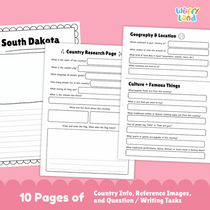 Massachusetts Country Research Project Worksheets and Activity Pages