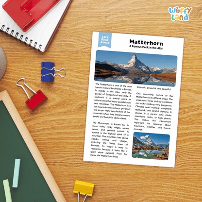 Matterhorn Landmark Reading Passages and Comprehension Worksheets