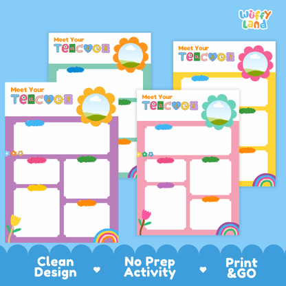 Meet the Teacher An Introduction for Your Classroom Editable Canva Printable Template