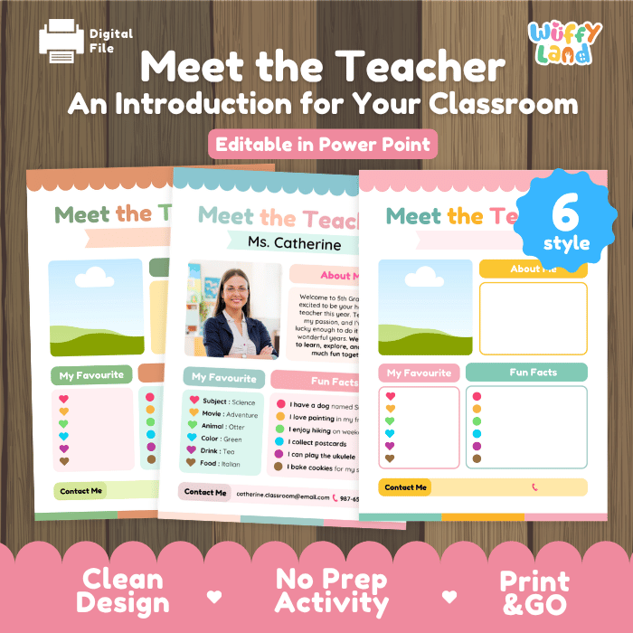 Meet the Teacher An Introduction for Your Classroom Editable PowerPoint Template