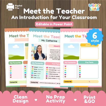 Meet the Teacher An Introduction for Your Classroom Editable PowerPoint Template