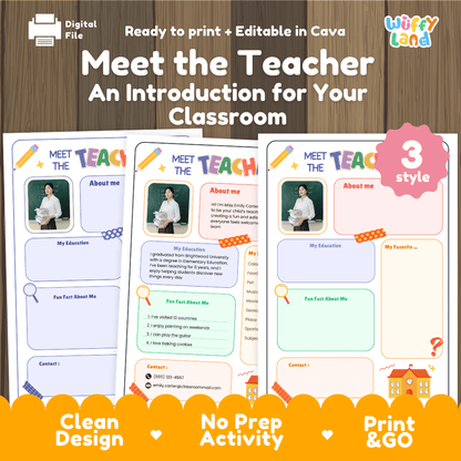 Meet the Teacher Letter Template Back to School Editable in Canva Printable