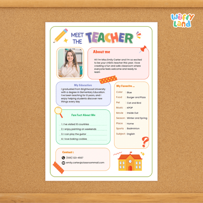 Meet the Teacher Letter Template Back to School Editable in Canva Printable