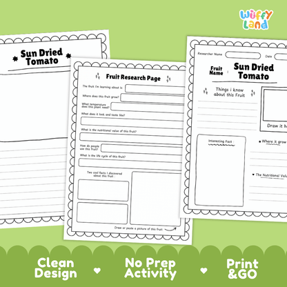 Melon Fruit Research Page Worksheets and Fact Sheet