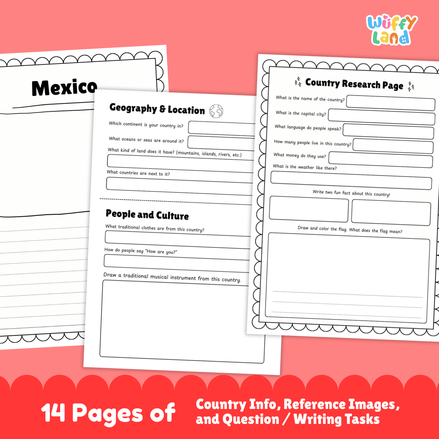 MEXICO Country Research Project | Printable Geography Worksheets Social Studies