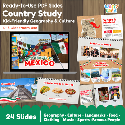 Mexico Country Study Kid Friendly Geography & Culture PDF Slides