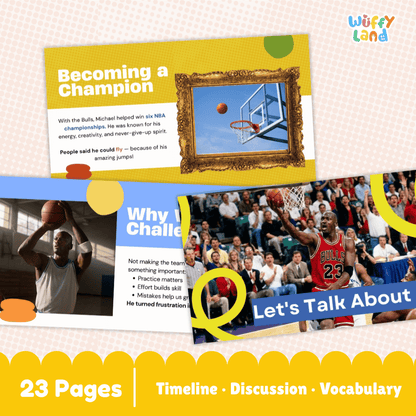Michael Jordan Biography PDF Slides - Kid-Friendly History Presentation