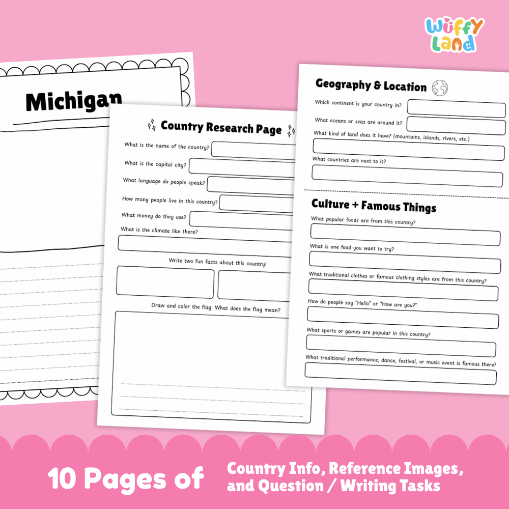 Michigan State Research Project Worksheets and Activity Pages