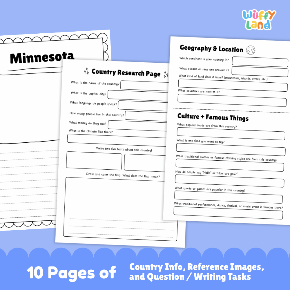 Minnesota State Research Project Worksheets and Activity Pages