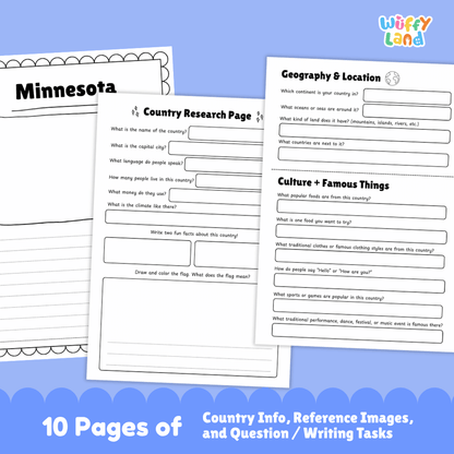 Minnesota State Research Project Worksheets and Activity Pages