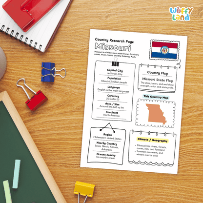 Missouri State Research Project Worksheets and Activity Pages