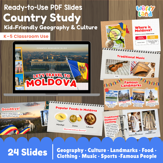 Moldova Country Study Kid Friendly Geography & Culture PDF Slides