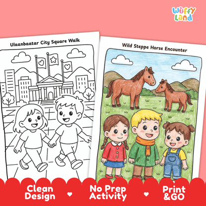 Mongolia Geography Coloring Pages - 11 Pages - World Geography No Prep Activity