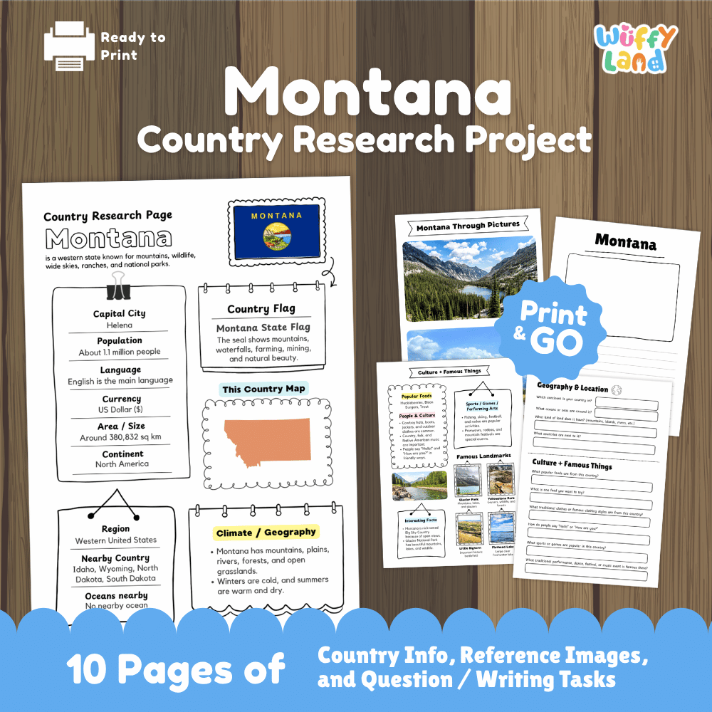 Montana State Research Project Worksheets and Activity Pages