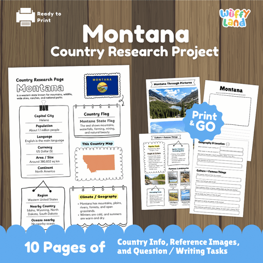 Montana State Research Project Worksheets and Activity Pages