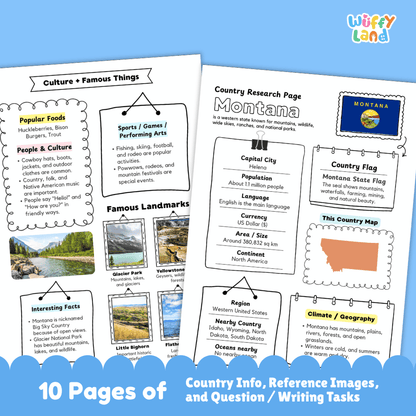 Montana State Research Project Worksheets and Activity Pages