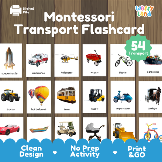 Montessori Transport Flashcards – Real-Life Vehicles