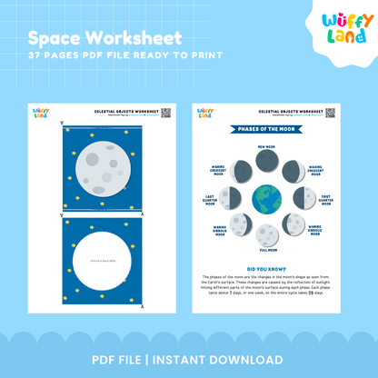 Space Worksheet Pack | Outer Space Science Crafts & Fine Motor Activities Printable
