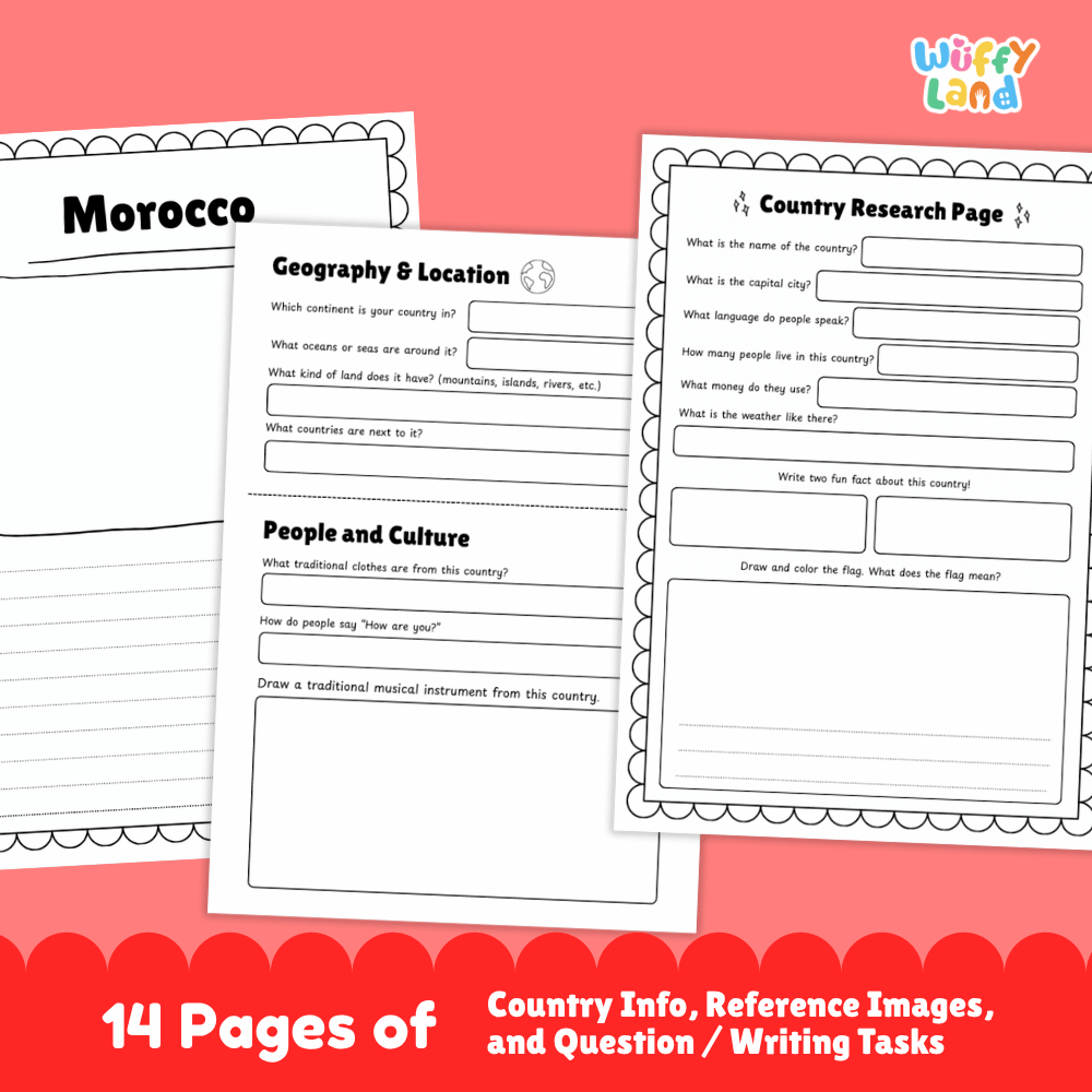 Morocco Country Research Project | Geography Worksheets and Writing Tasks