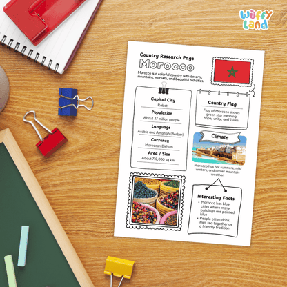 Morocco Country Research Project | Geography Worksheets and Writing Tasks