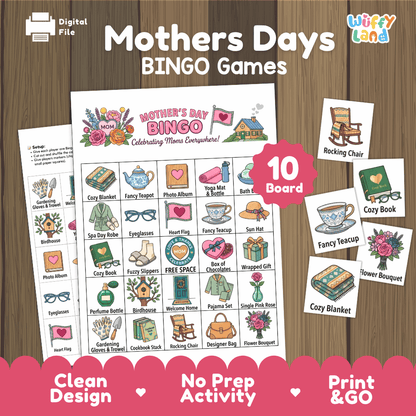 Mother's Day Bingo Games Printable Activity