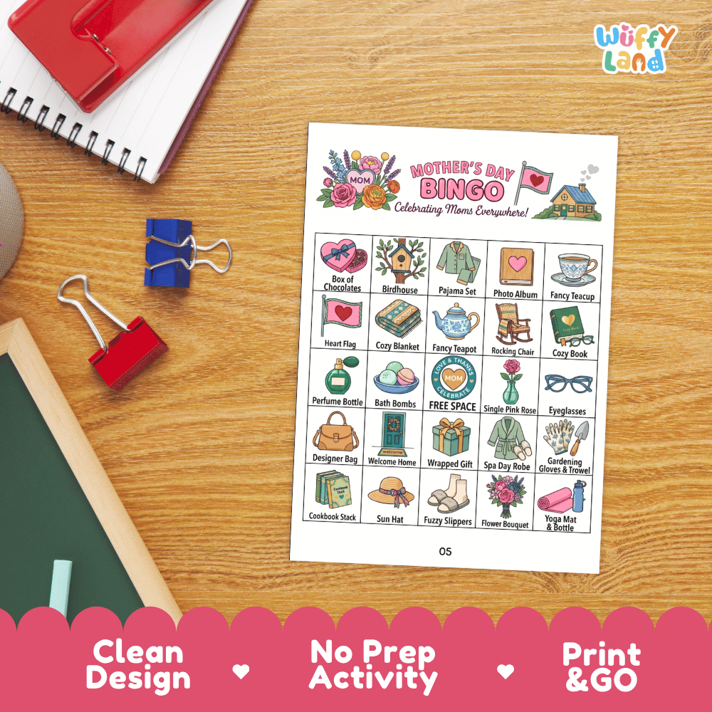 Mother's Day Bingo Games Printable Activity