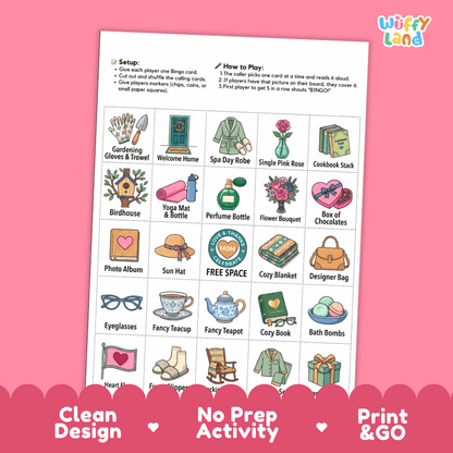 Mother's Day Bingo Games Printable Activity