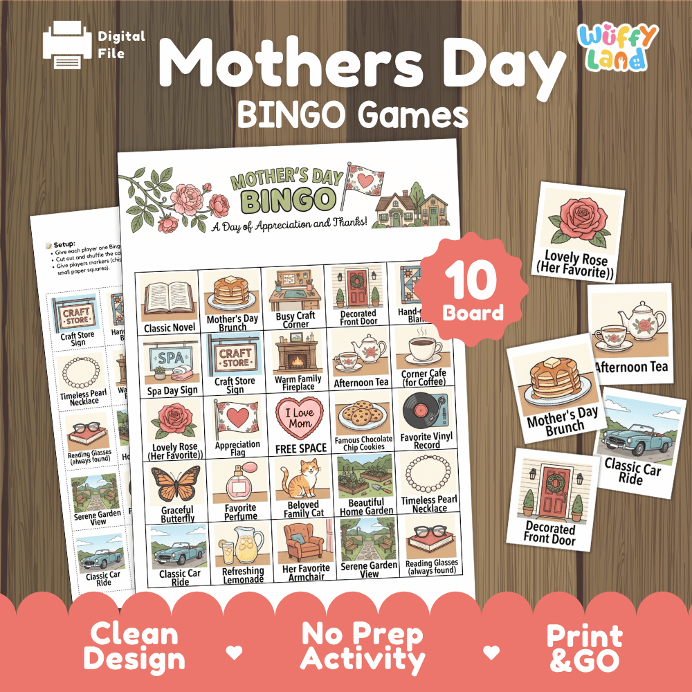 Mothers Day Bingo Games Printable Activity